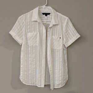 Tommy Hilfiger White Textured Women’s Shirt size SP